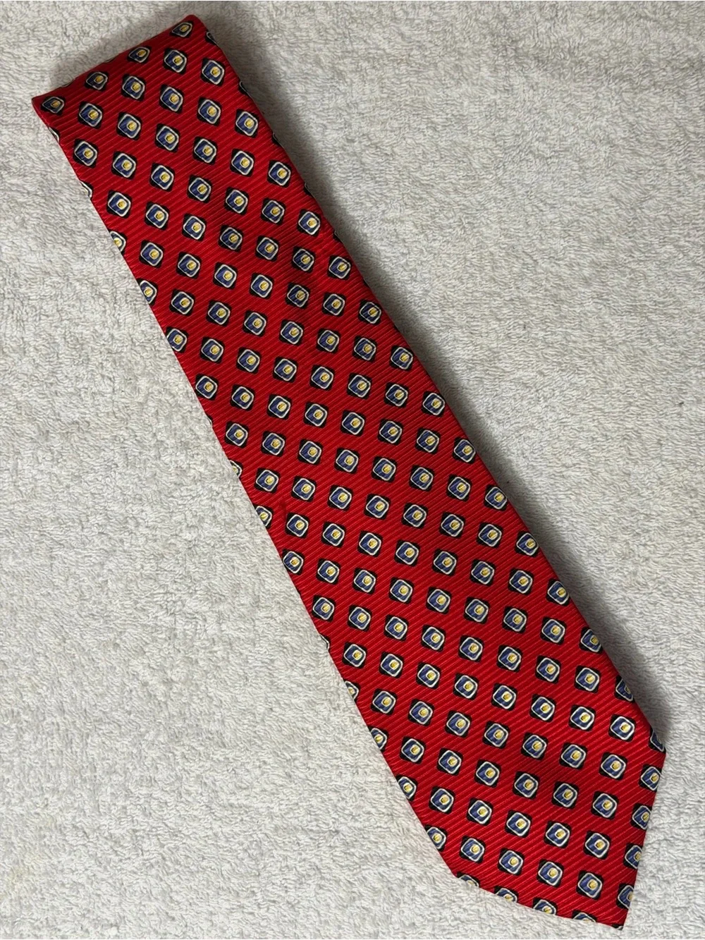 VTG Robert Talbott Nordstrom Geometric Medallion Silk Tie Luxury Handcrafted